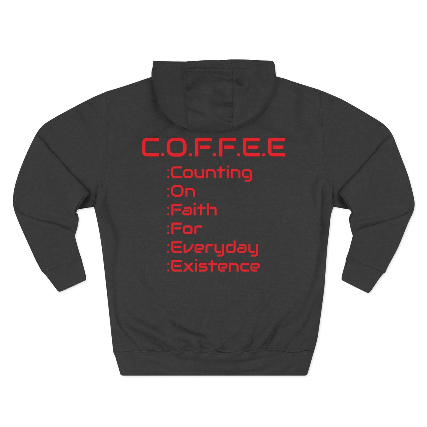 Adult Coffee Christian Red Words Only Hoodie