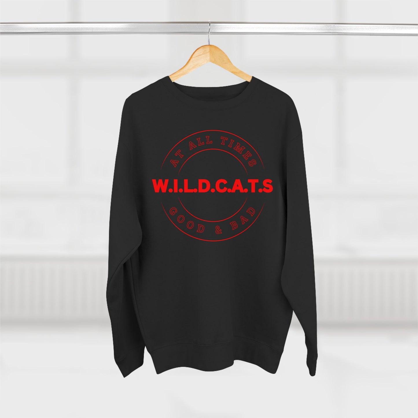 Wildcats Christian Red Letters & Picture Crewneck