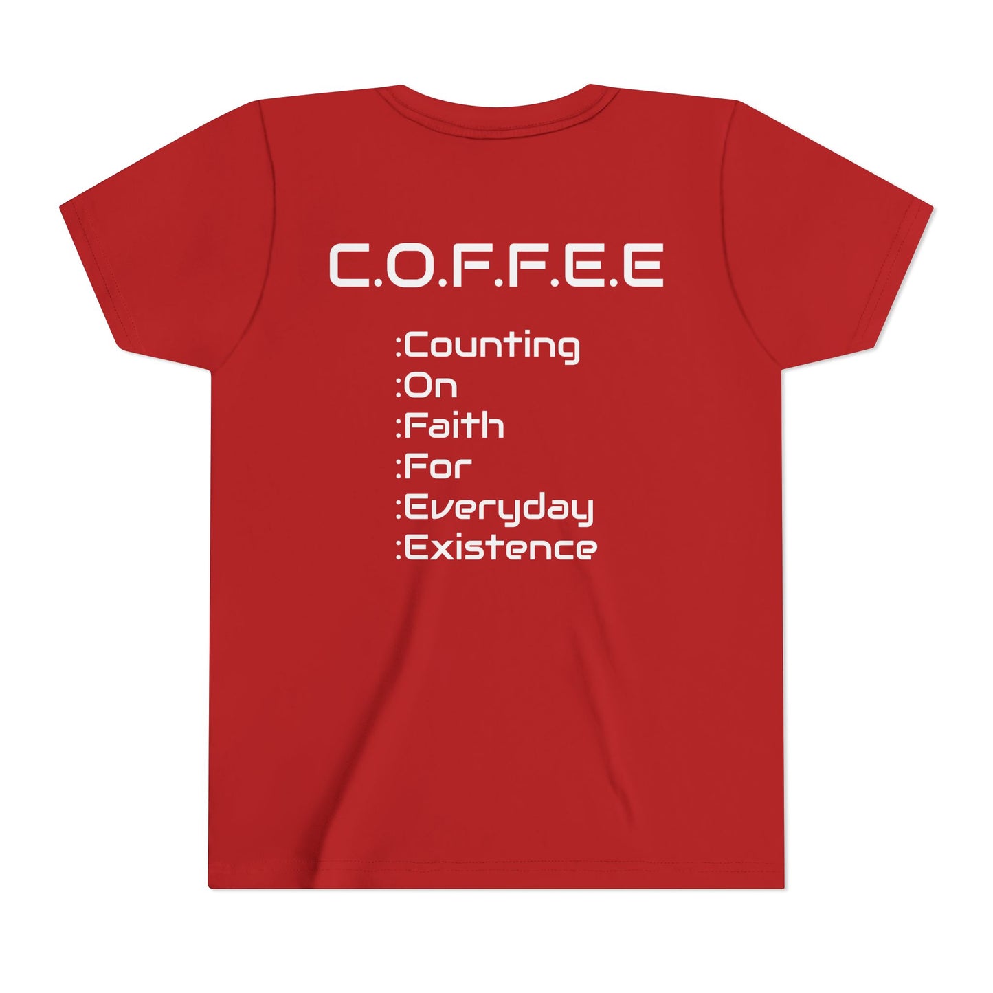 Youth Adult Coffee Christian White Words Only