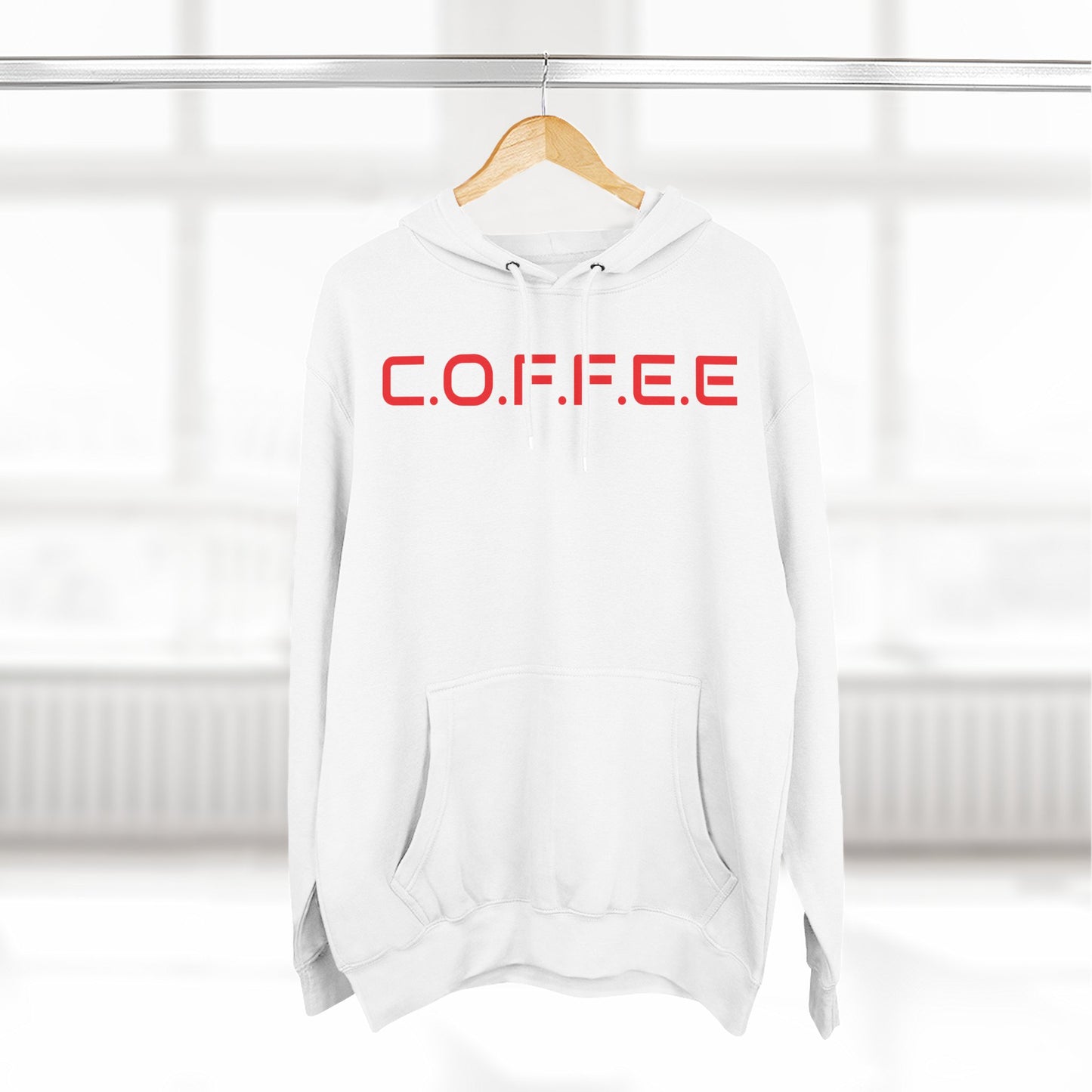 Adult Coffee Christian Red Words Only Hoodie