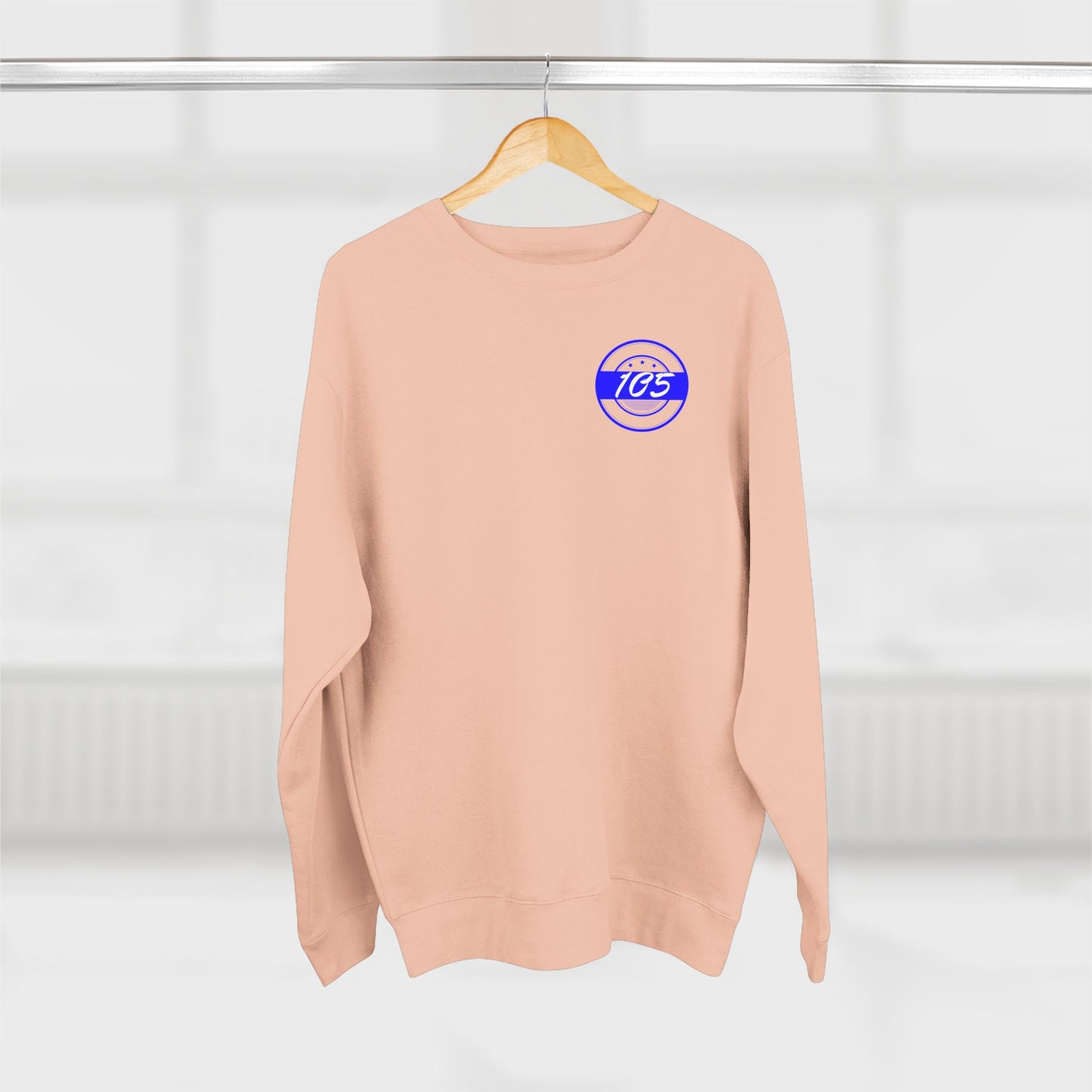 Adult 105 Christian Blue and White Letters Crewneck