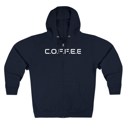 Adult Coffee Christian White Words Only Hoodie Zipper