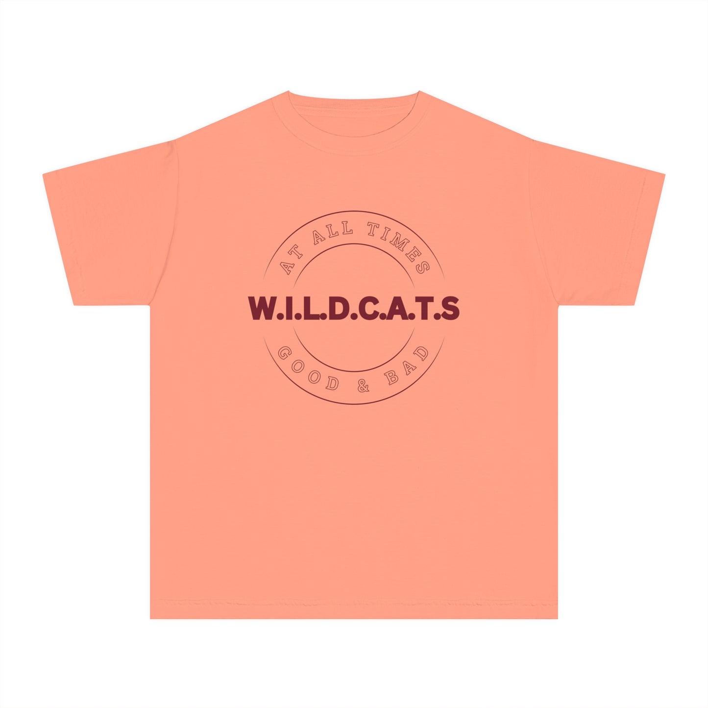 Youth Wildcats Christian Marron Letters & Picture