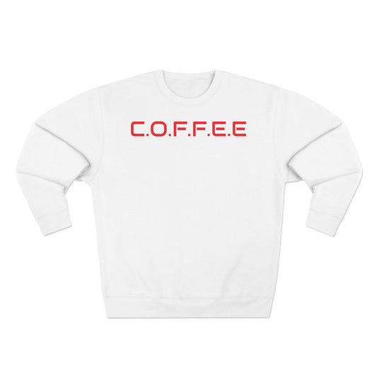 Adult Coffee Christian Red Words Only Crewneck