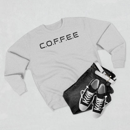 Adult Coffee Christian Black Words Only Crewneck
