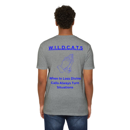Wildcats Christian Blue Letters & Picture