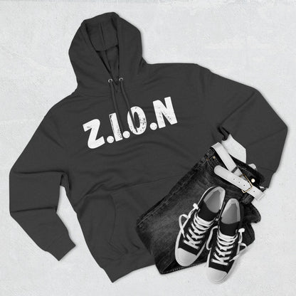 Zion Hoodie White Words & Image