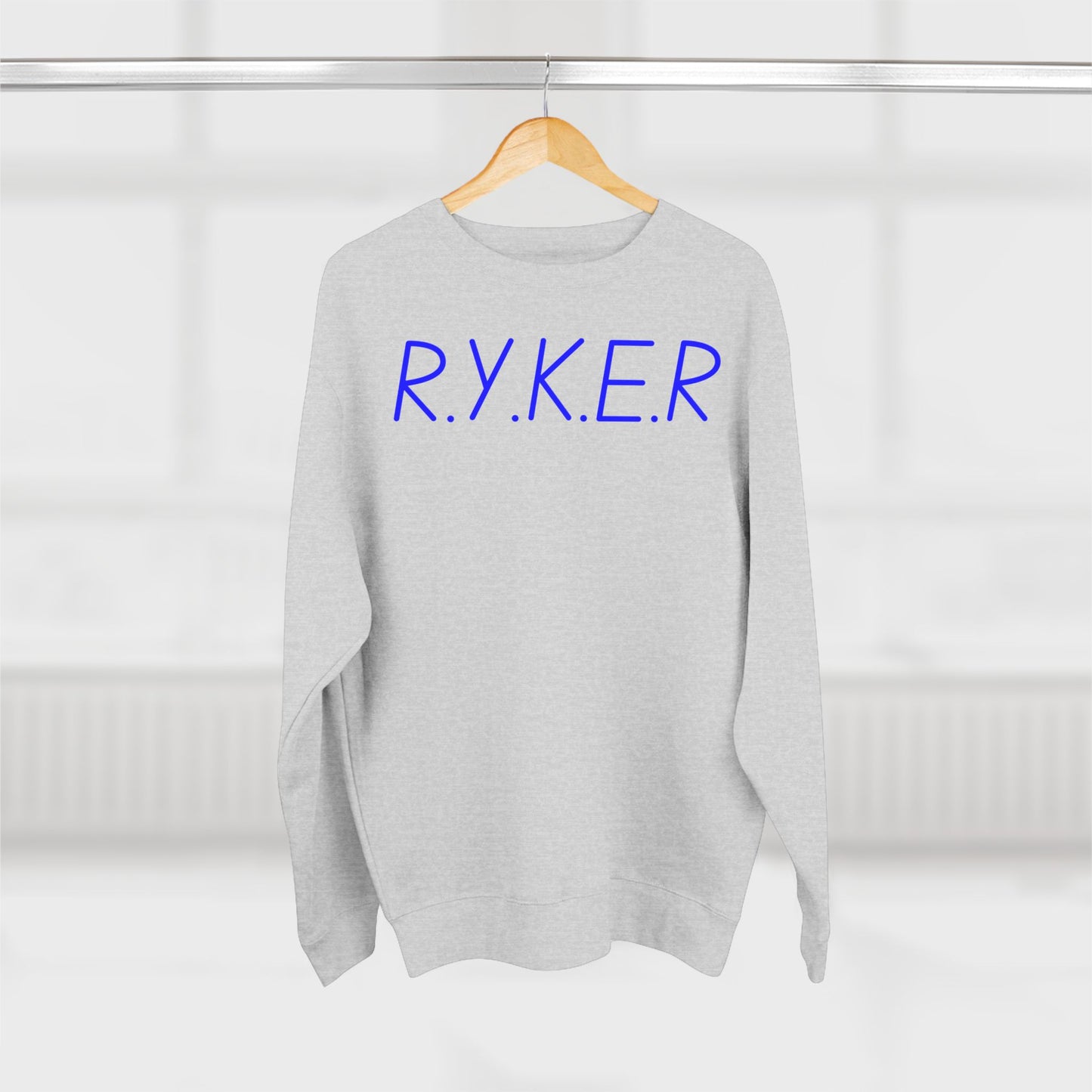 RYKER Christian Blue Letters Crewneck