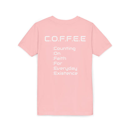 Youth Adult Coffee Christian White Words Only