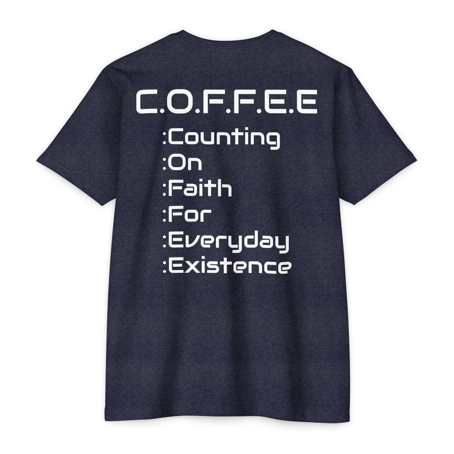 Adult Coffee Christian White Words Only Premium Tee