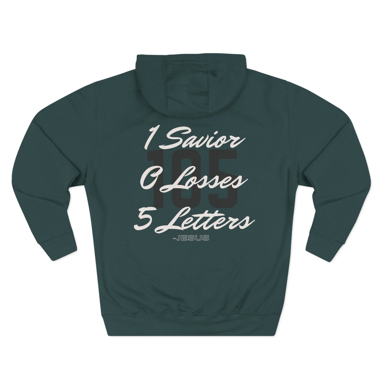 Adult 105 Christian White and Black Letters Hoodie