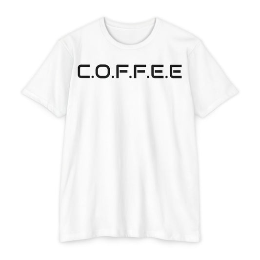 Adult Coffee Christian Black Words Only Premium Tee