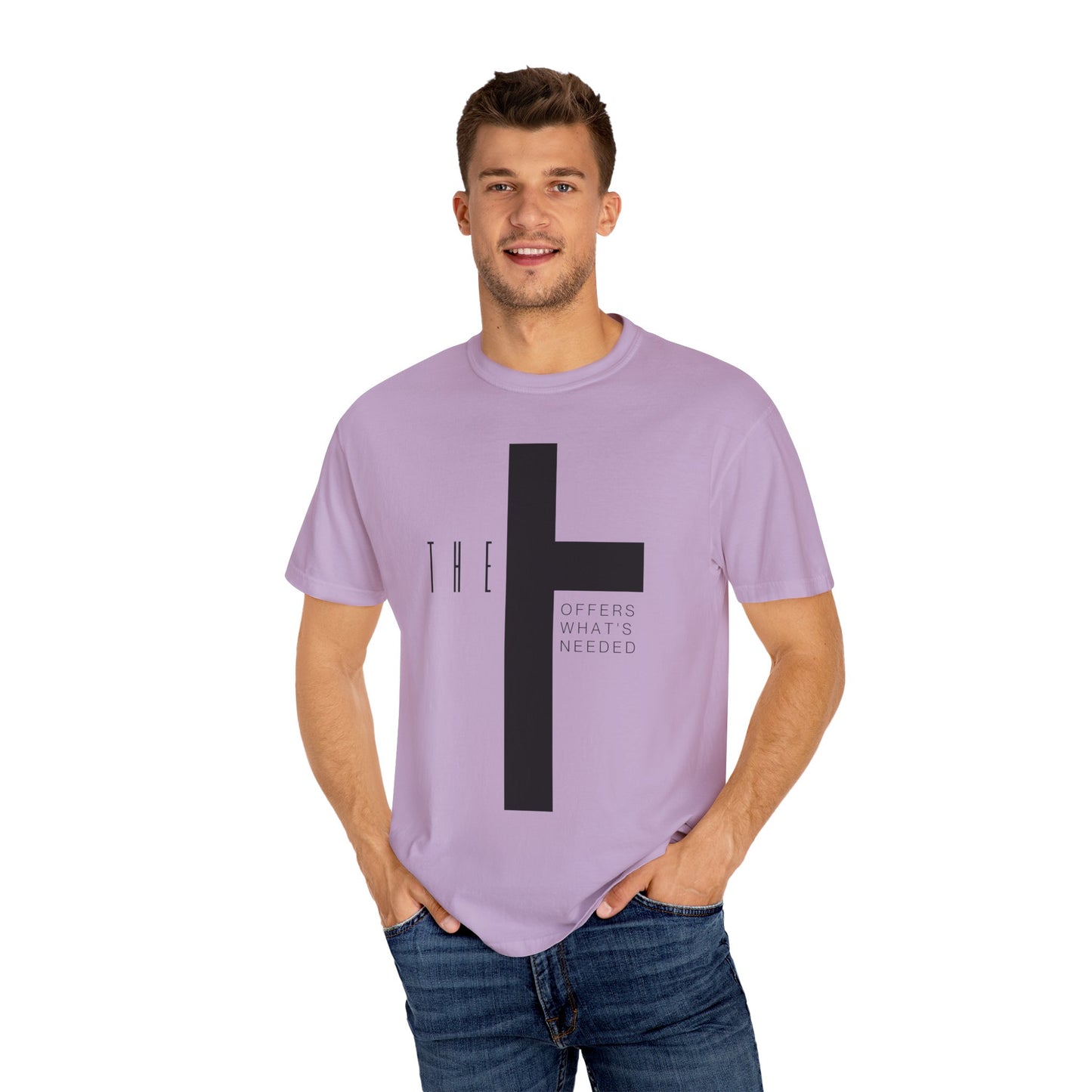 Adult T-Town Christian Black Letters & Cross