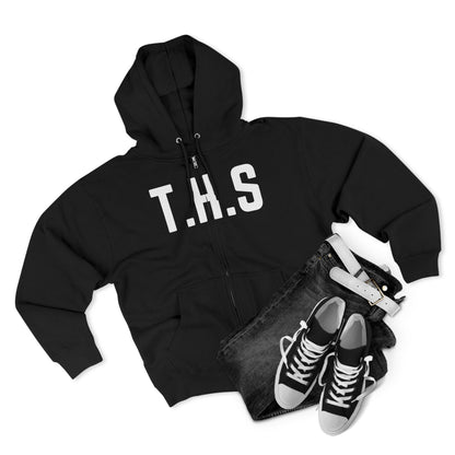Adult T.H.S Trusting His Spirit Specialty Hoodie White Letters Zipper
