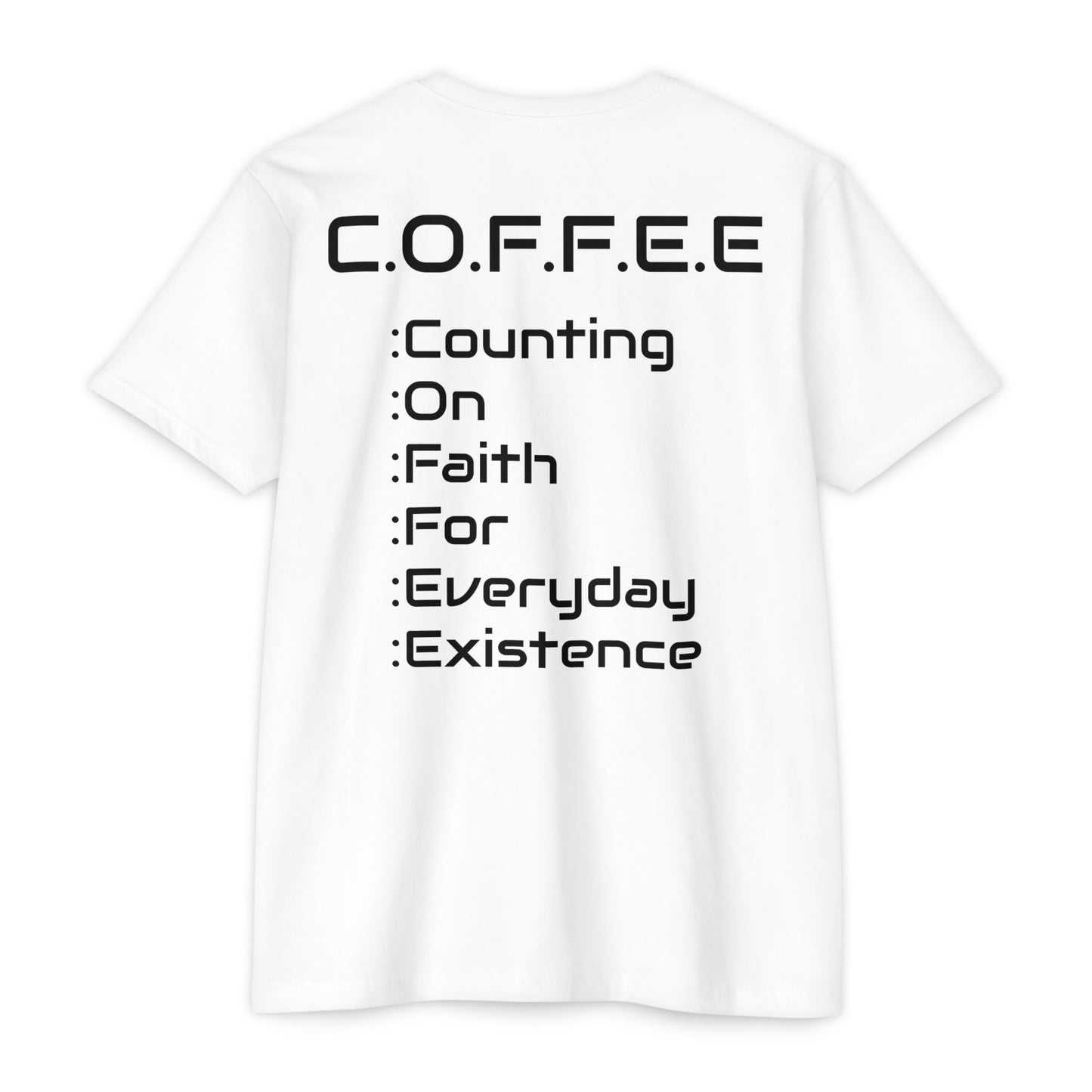 Adult Coffee Christian Black Words Only Premium Tee