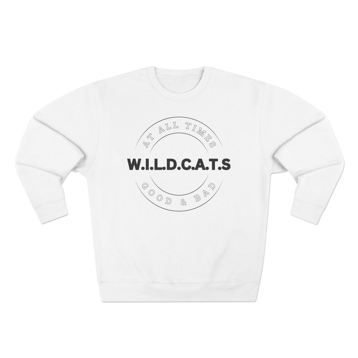 Adult Wildcats Christian Black Letters & Picture Crewneck