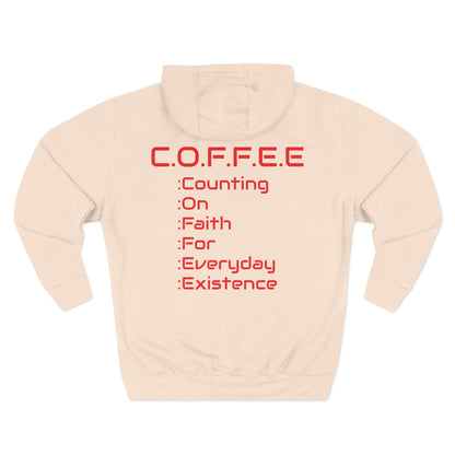 Adult Coffee Christian Red Words Only Hoodie