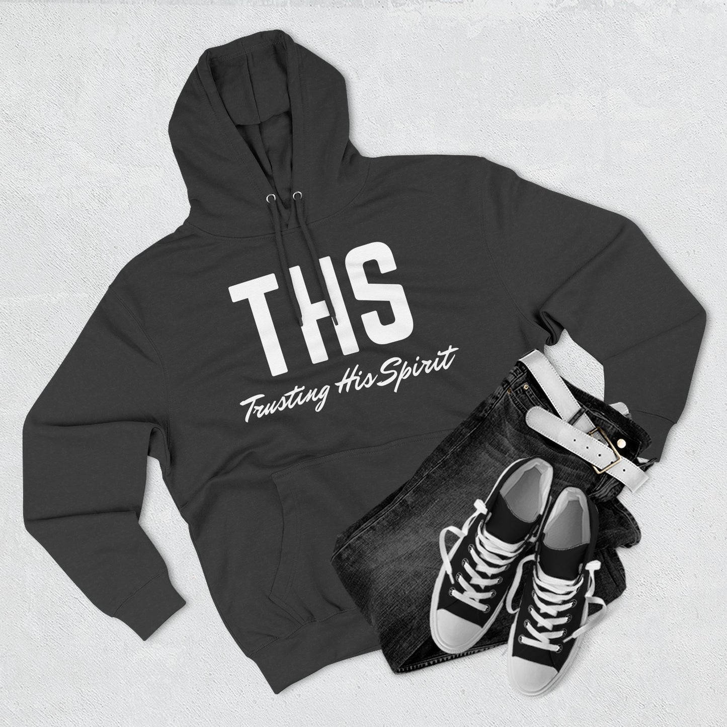 Adult THS Christian White Letters Hoodie