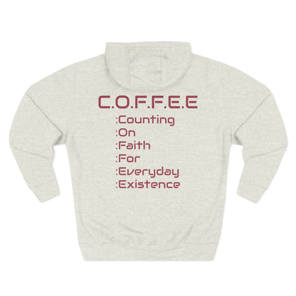 Adult Coffee Christian Marron Words Only Hoodie