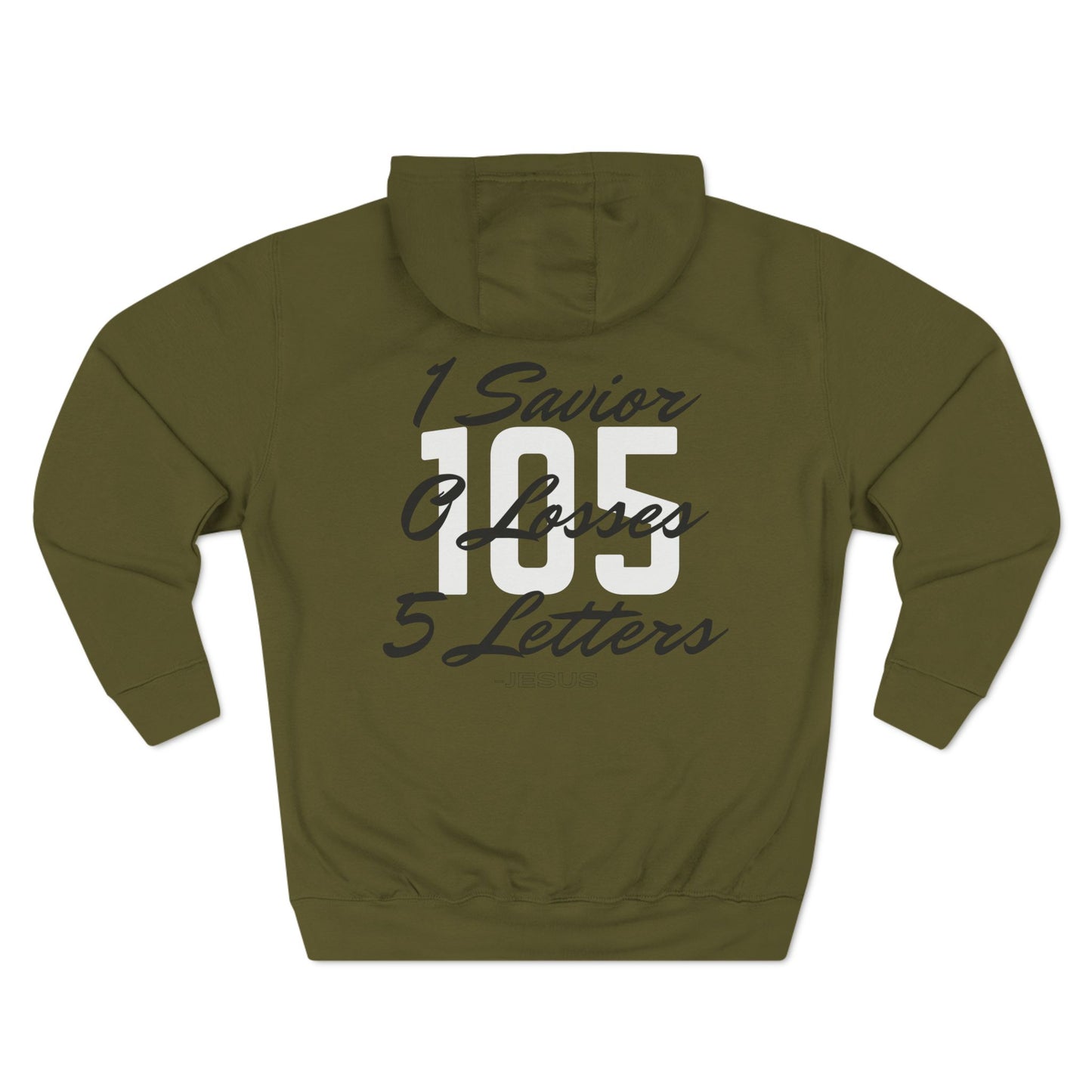 Adult 105 Christian Black and White Letters Hoodie