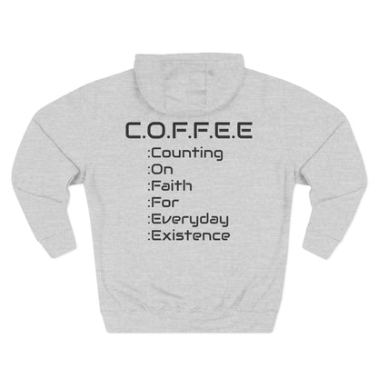 Adult Coffee Christian Black Words Only Pullover Hoodie