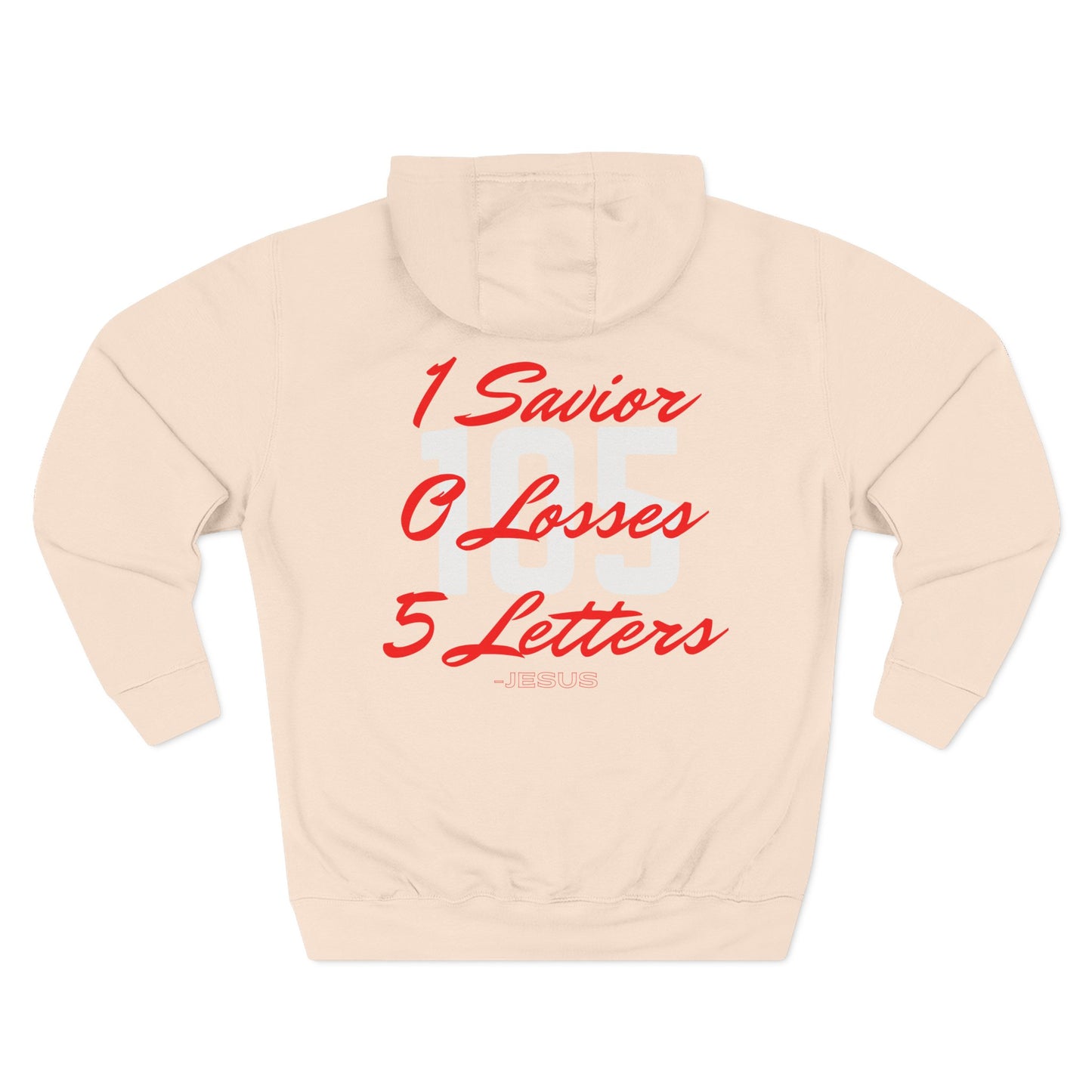 Adult 105 Christian Red and White Letters Hoodie