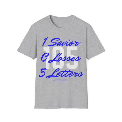 Adult 105 Christian Blue and White Letters