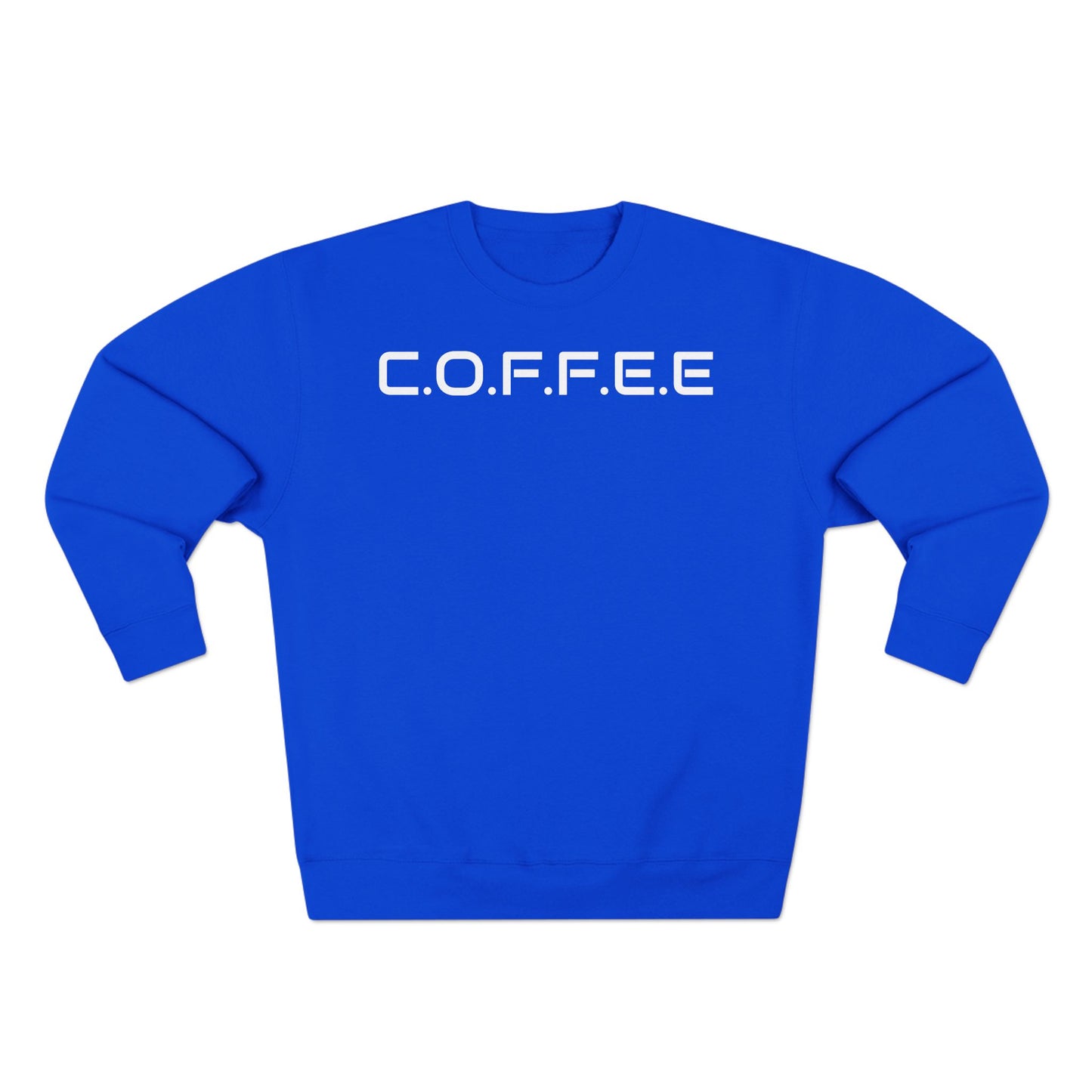 Adult Coffee Christian White Words & Image Crewneck