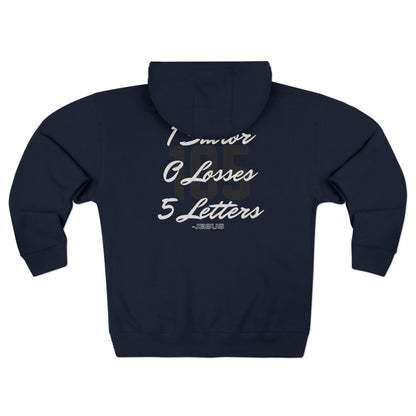 Adult 105 Christian White and Black Letters Hoodie Zipper