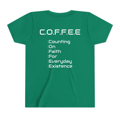 Youth Adult Coffee Christian White Words Only