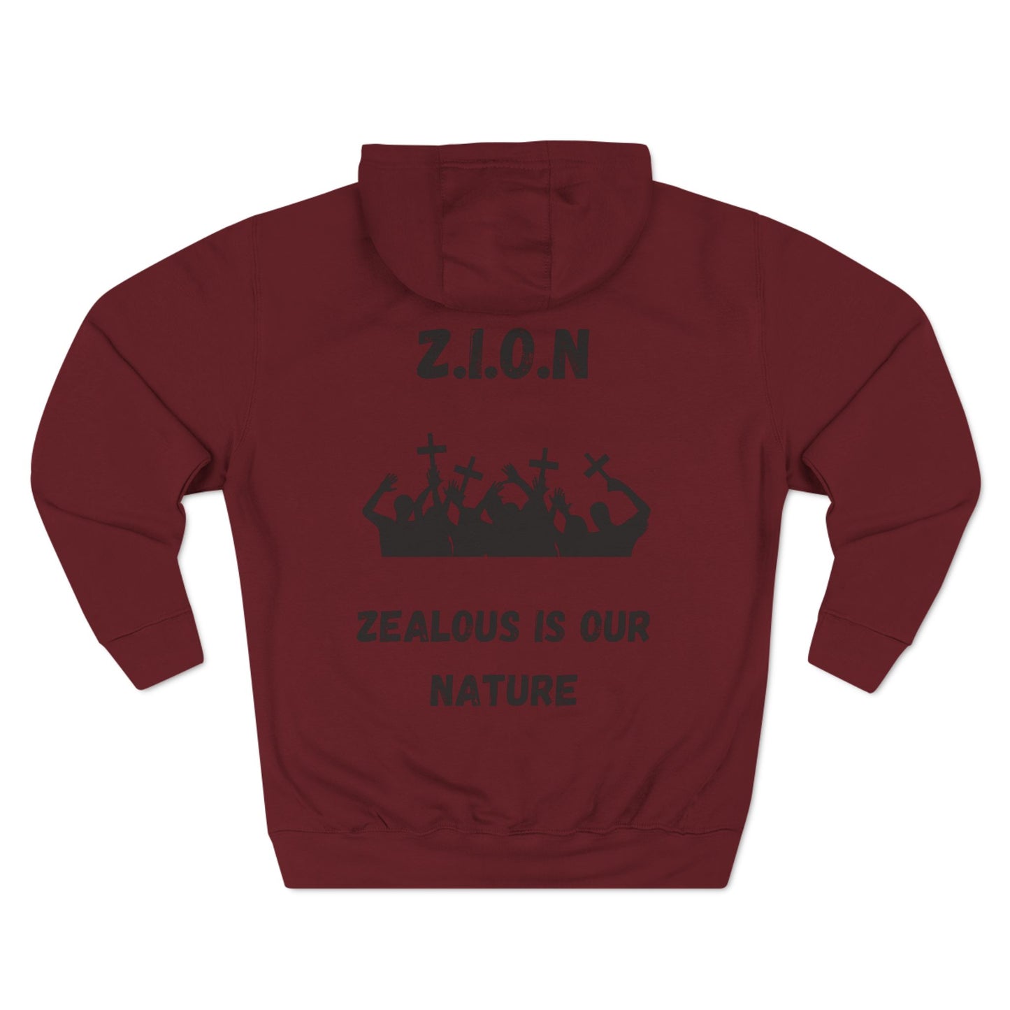 Zion Hoodie Black Words & Image