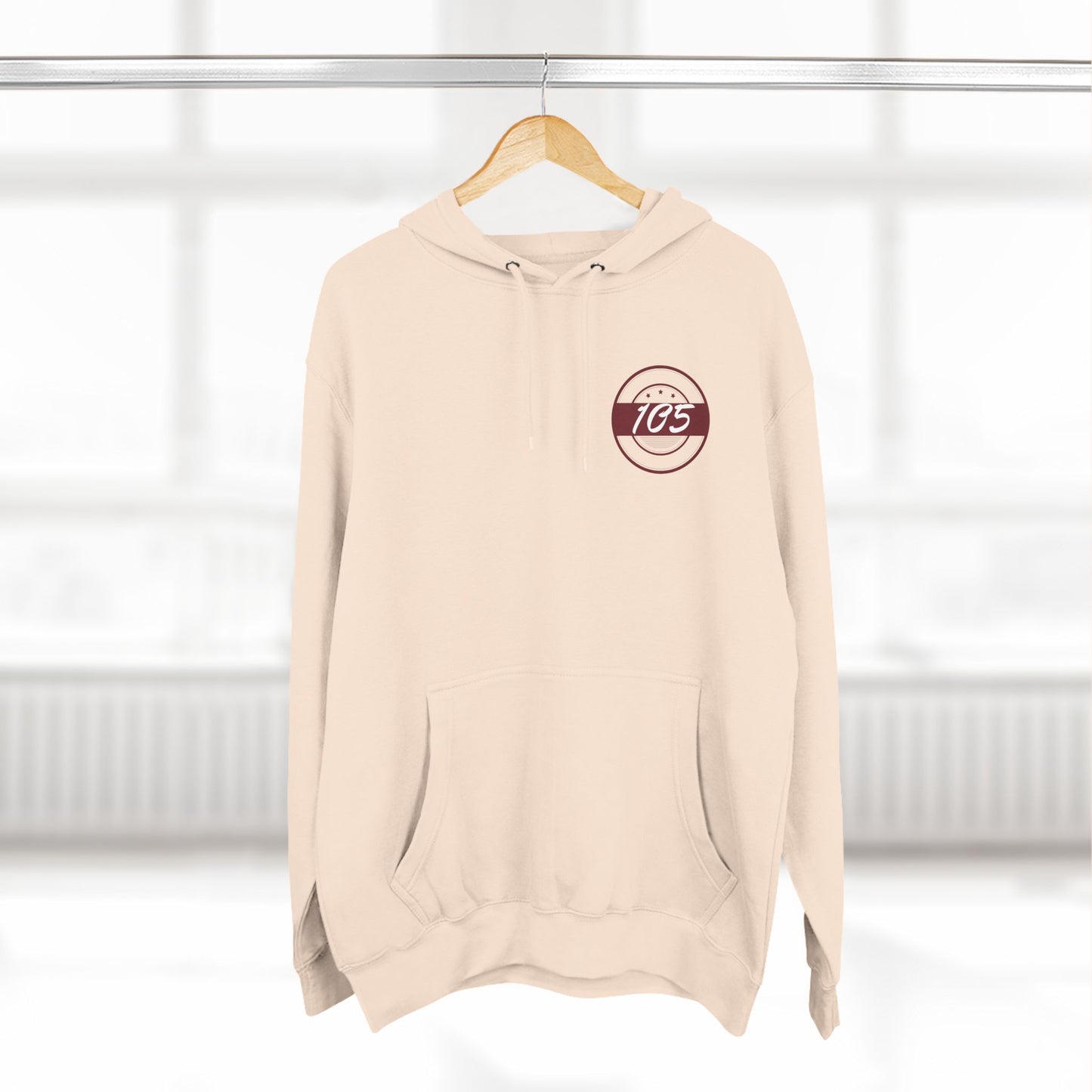 Adult 105 Christian Marron and White Letters Hoodie