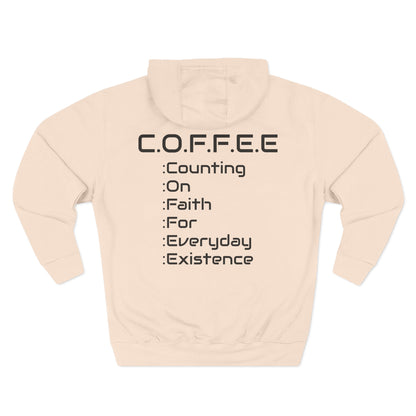 Adult Coffee Christian Black Words Only Hoodie