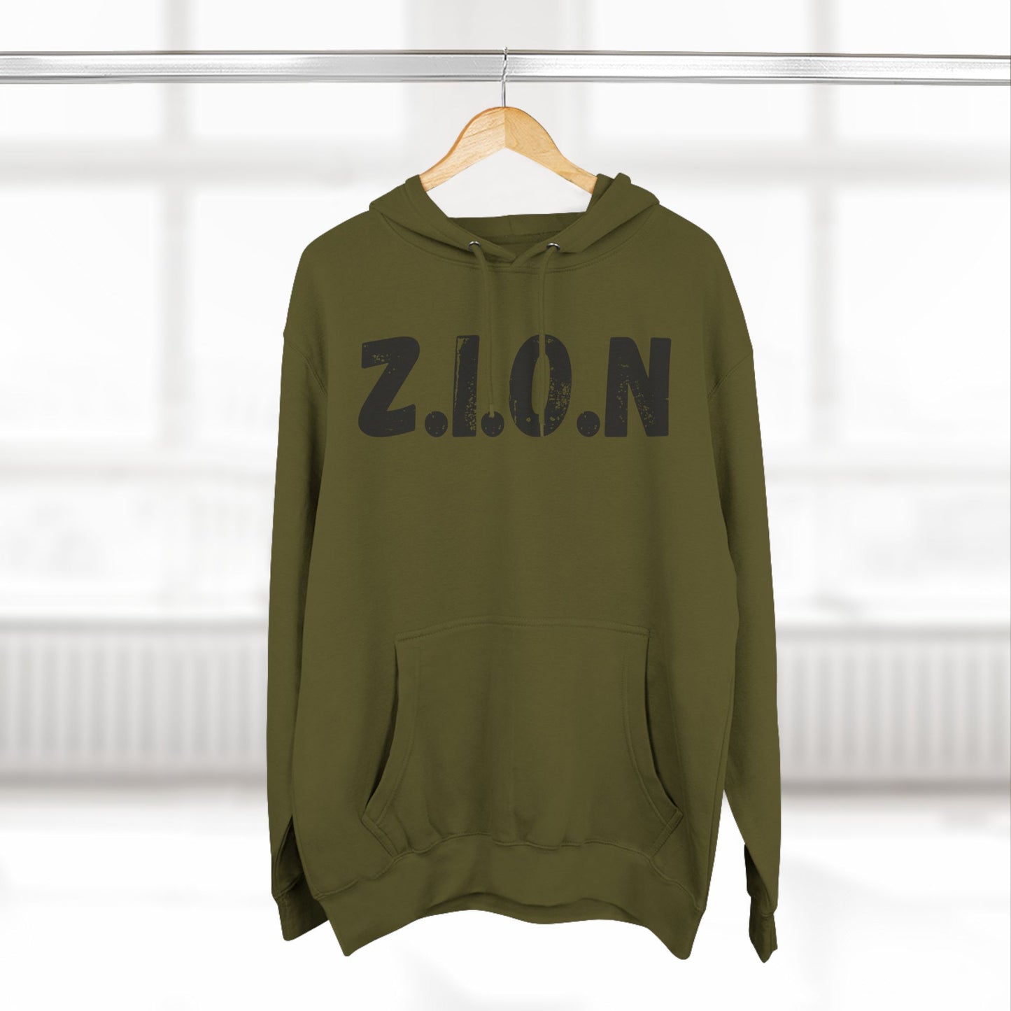 Zion Hoodie Black Words & Image