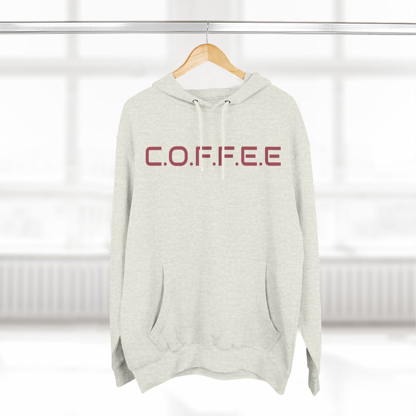 Adult Coffee Christian Marron Words Only Hoodie