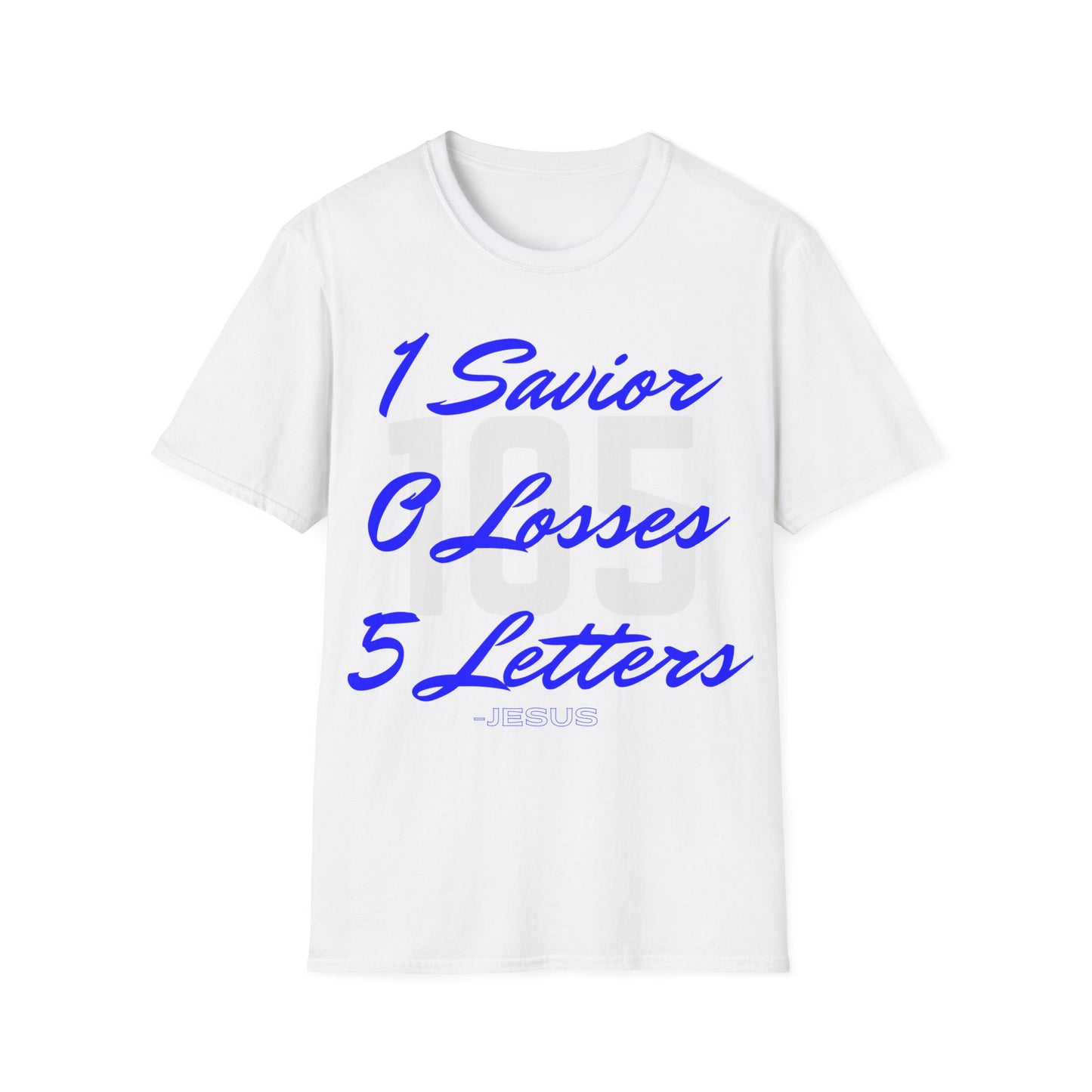 Adult 105 Christian Blue and White Letters