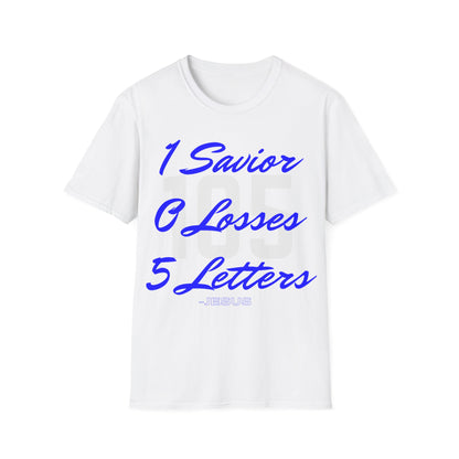 Adult 105 Christian Blue and White Letters
