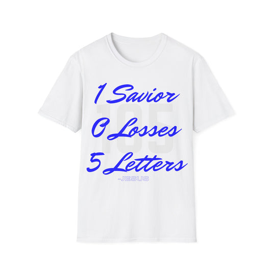 Adult 105 Christian Blue and White Letters