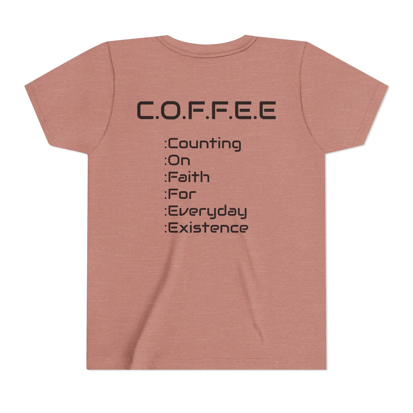 Youth Adult Coffee Christian Black Words Only