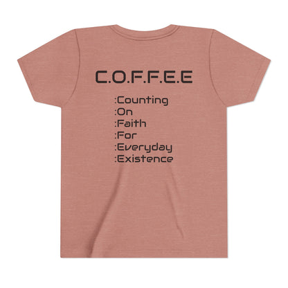 Youth Adult Coffee Christian Black Words Only