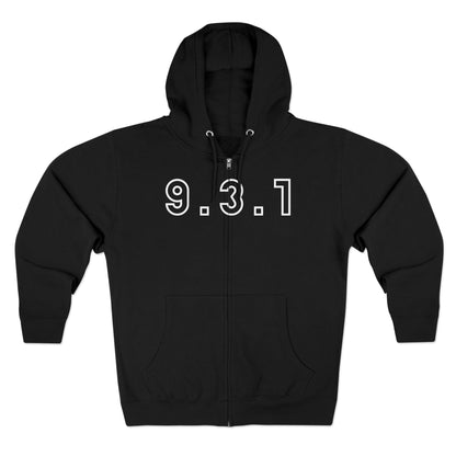 Adult 931 White Zipper Hoodie