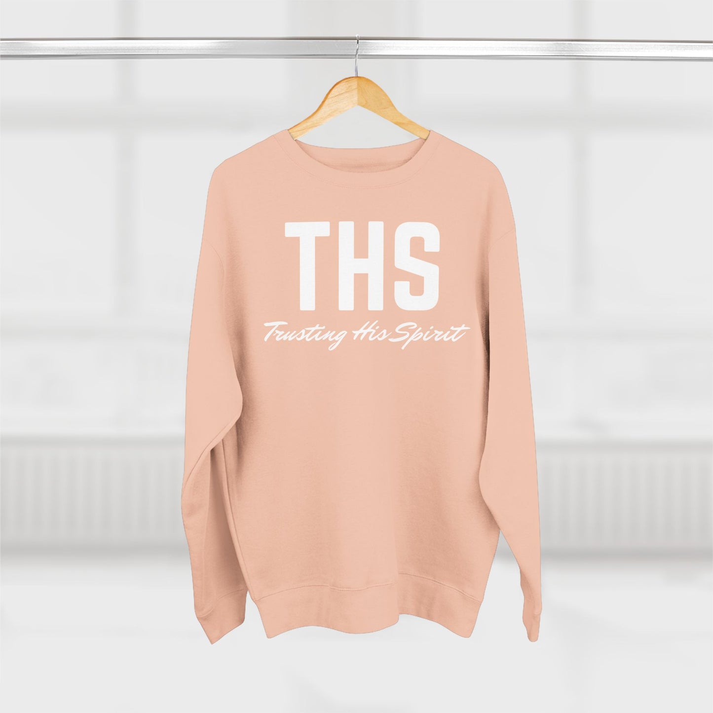Adult THS Christian White Letters Crewneck