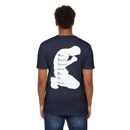 Adult Heights Christian White Letters & Image Premium Tee