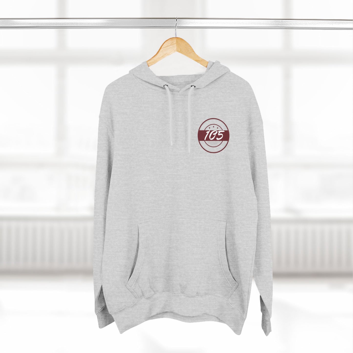 Adult 105 Christian Marron and White Letters Hoodie