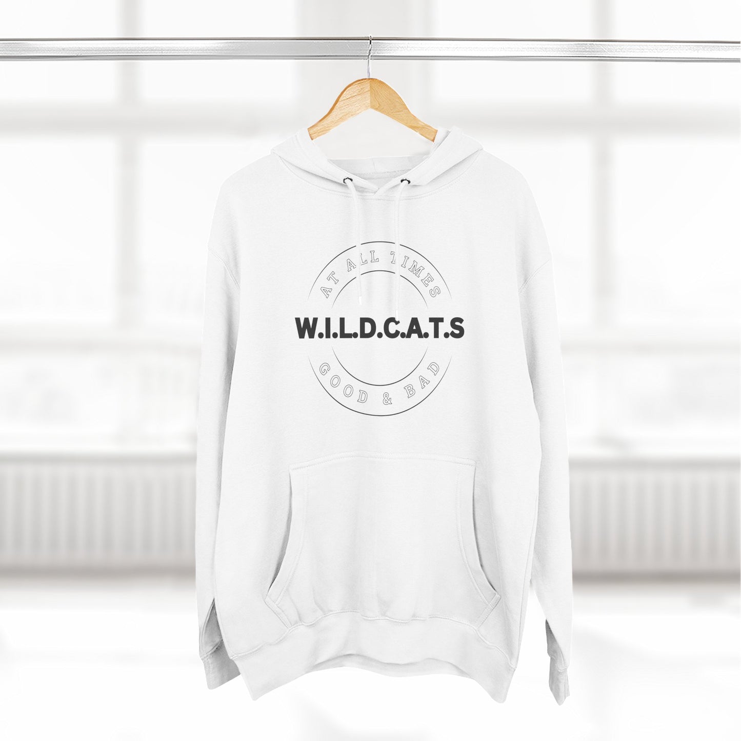 Adult Wildcats Christian Black Letters & Picture Pullover Hoodie