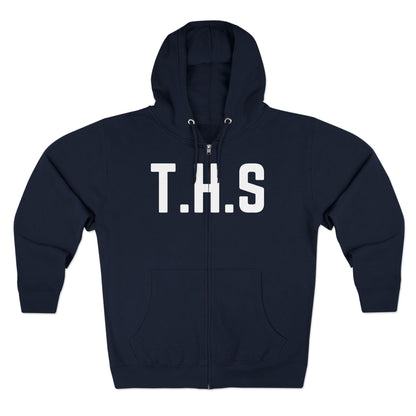 Adult T.H.S Trusting His Spirit Specialty Hoodie White Letters Zipper