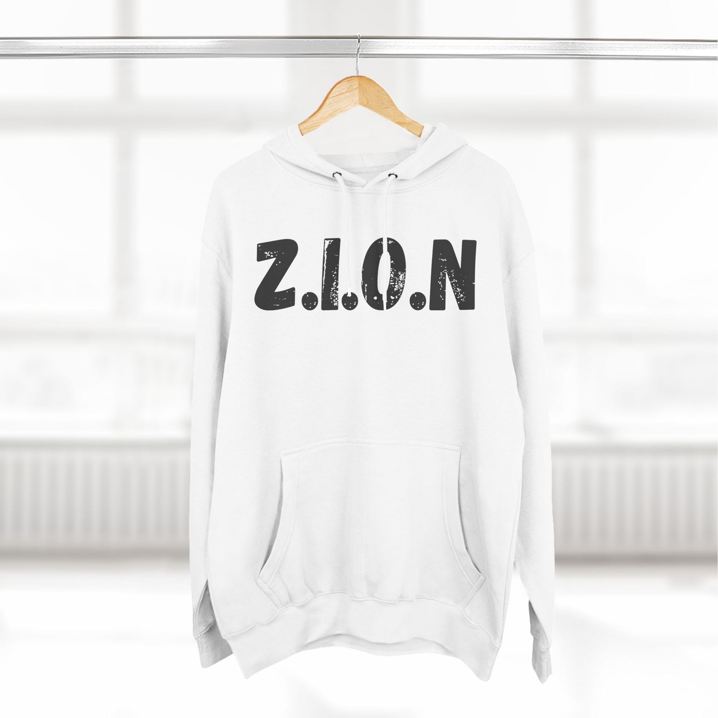 Zion Hoodie Black Words & Image