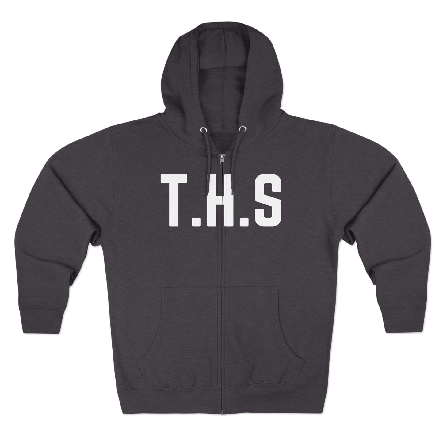 Adult T.H.S Trusting His Spirit Specialty Hoodie White Letters Zipper