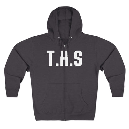 Adult T.H.S Trusting His Spirit Specialty Hoodie White Letters Zipper