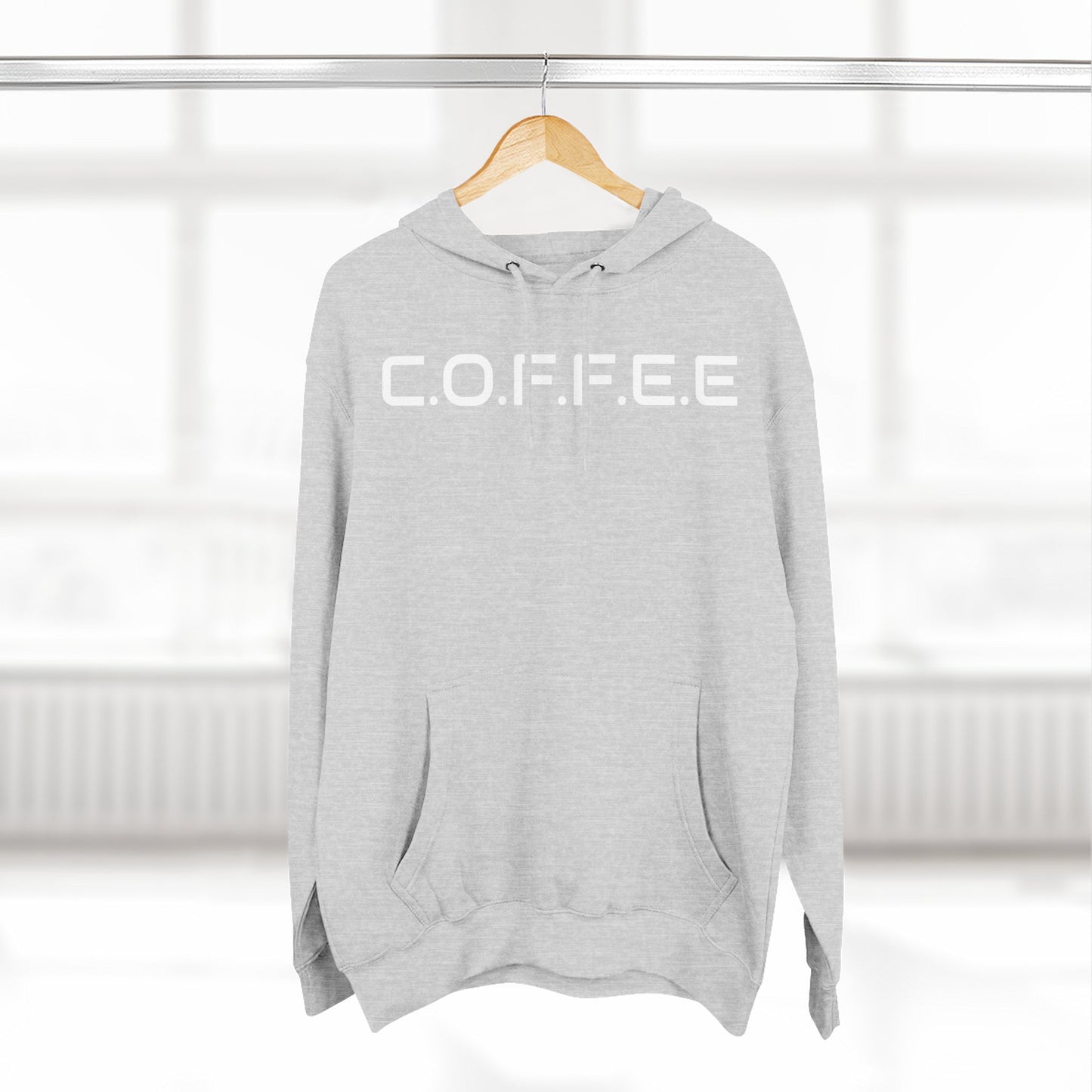 Adult Coffee Christian White Letters & Image Pullover Hoodie